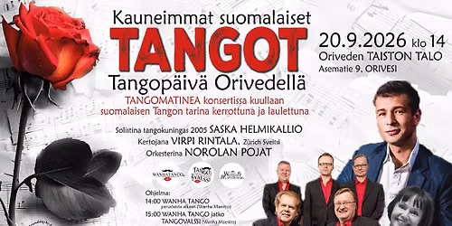 Tangop\u00e4iv\u00e4 Orivedell\u00e4 su 20.9.2026