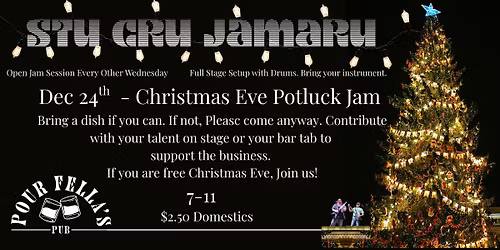 Stu Cru Jamaru. Live Music. Open Jam Session.  Every Other Wednesday