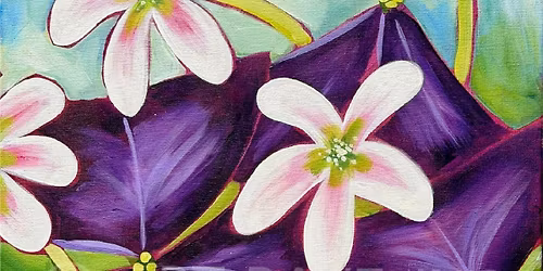 Purple Shamrocks Canvas Paint and Sip