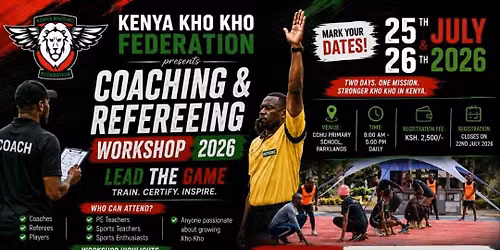 KENYA KHO KHO NATIONAL COACHING & REFEREEING WORKSHOP 2026