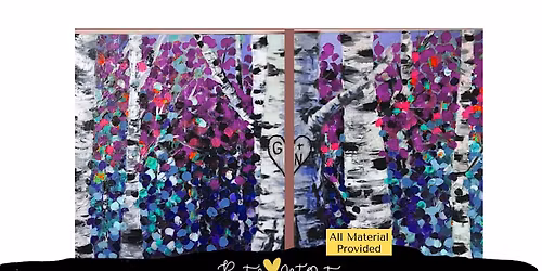 Couples Painting -Birch Trees Acrylic with Paint Ur Art Out at Glendale