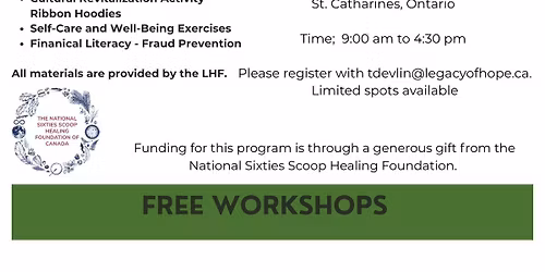 FREE Community Workshops - Presented by the Legacy of Hope Foundation