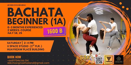 Bachata Beginner (1A) | 2 Weeks-Course | Saturday 18 & 25 of July