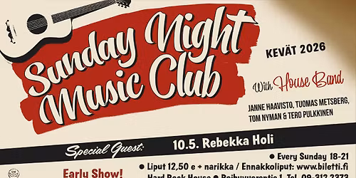 Sunnuntaiklubin vieraana Rebekka Holi