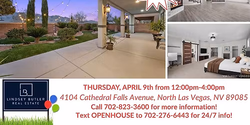 OPEN HOUSE- 4104 Cathedral Falls Avenue, North Las Vegas, NV 89085