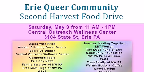 Erie Queer Community Second Harvest Food Drive