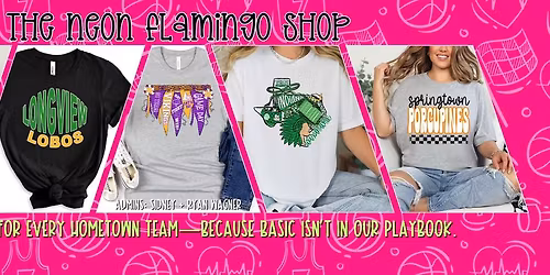 Neon Flamingo at Christmas In The Pinewoods