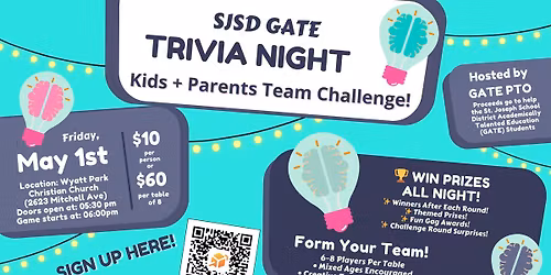 SJSD GATE Family Trivia Night (All Are Welcome!)