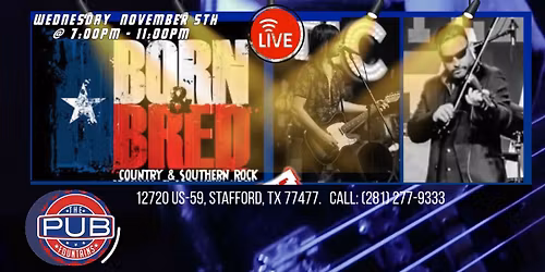\ud83c\udfb8 BORN & BRED LIVE \u2013 Country & Southern Rock Night! \ud83e\udd20\ud83d\udd25