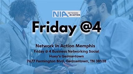 Greater Memphis Area Business Networking Social - Friday@4 on Aug 28