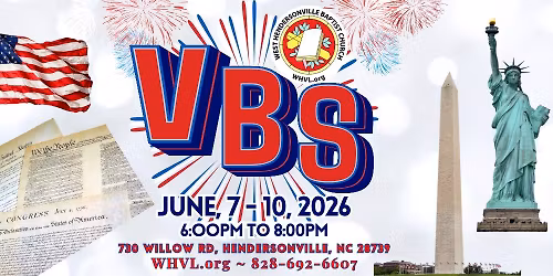 VBS - VACATIONS BIBLE SCHOOL \/ America 250 \/ Bible, History, Crafts, Games, & Food
