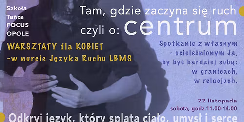 Tam, gdzie zaczyna si\u0119 ruch: CENTRUM - warsztaty dla Kobiet w nurcie J\u0119zyka Ruchu LBMS