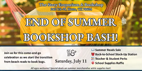 End of Summer Bookshop Bash!