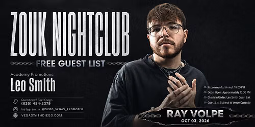 Ray Volpe at Zouk Nightclub