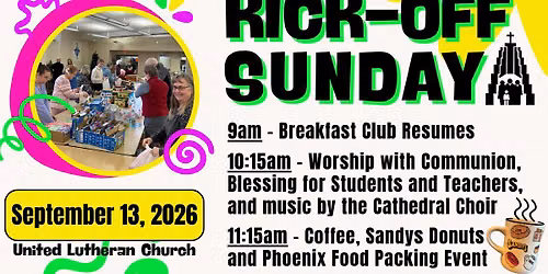 Kick-off Sunday: Blessing of the Backpacks and Breakfast Club Resumes!!
