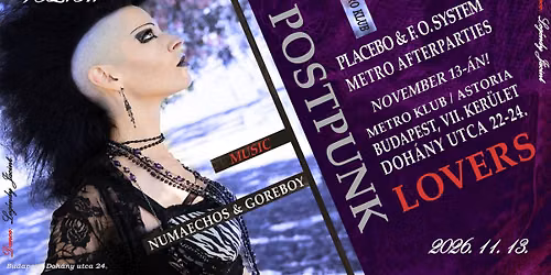 Placebo Afterparty BP \/ Postpunk Lovers \/ MetroKlub \/ Vol. 31. \/ F. O. System After