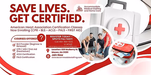 Save Lives. Get Certified. CPR, BLS, ACLS & First Aid Training