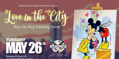 Love in the City Painting Night at Brushes Art Studio 30