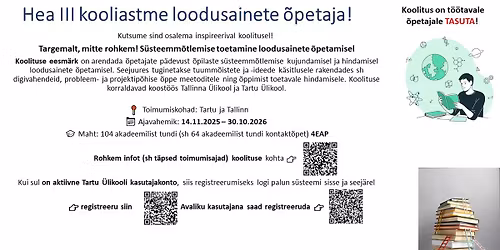 Targemalt, mitte rohkem! S\u00fcsteemm\u00f5tlemise toetamine loodusainete \u00f5petamisel.