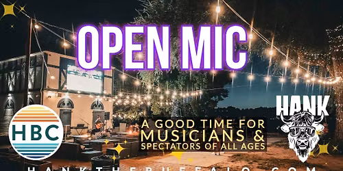 Open Mic at Harrisburg Beach Club with Hank The Buffalo - 1st & 3rd Wednesdays