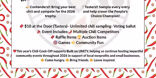 \ud83d\udd253rd Annual Chili Cook-Off \u2013 Benefiting Built on UNITY\ud83c\udf36\ufe0f