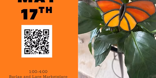 Stained Glass Butterfly Plant Stake