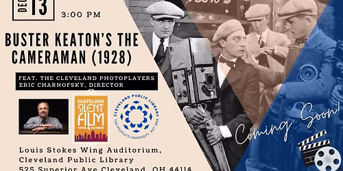 Buster Keaton's THE CAMERAMAN (1928) with live score by the Cleveland Photoplayers