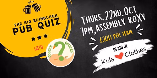 The Big Edinburgh Pub Quiz 2026!
