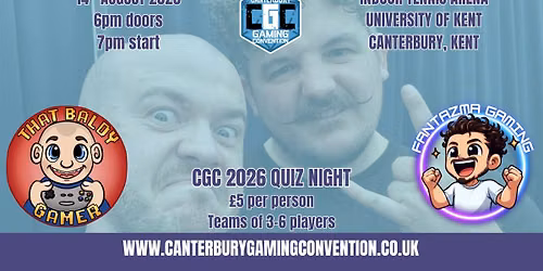 Canterbury Gaming Convention 2026 Quiz Night