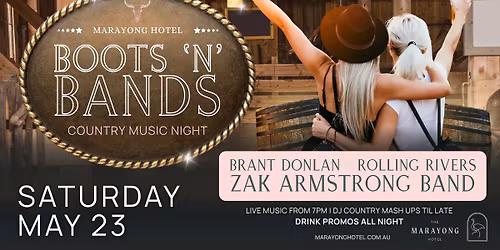 BOOTS "N" BANDS - Country Music Night at Marayong Hotel!