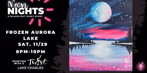 Blacklight Paint Night! Frozen Aurora Lake