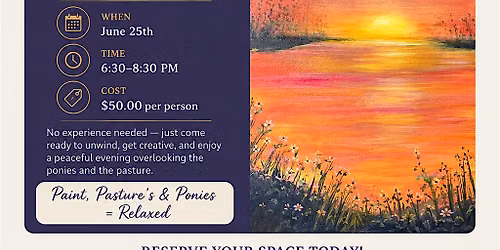 Sunset Paint Night with Ponies at Equestrian Wish