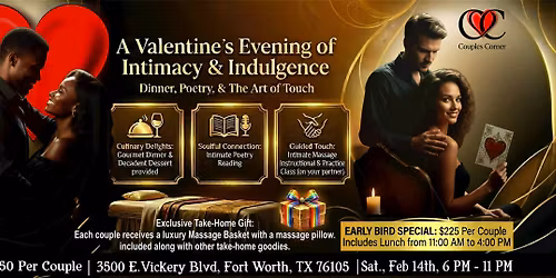 A Valentine's Day of Intimacy and Indulgence - Earlybird Luncheon or Dinner