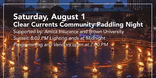 Clear Currents Community Paddling Night | WaterFire Full Lightingighting