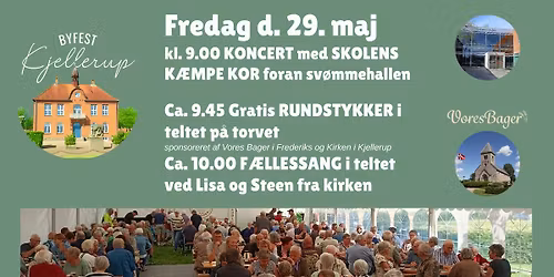 Koncert, rundstykker og f\u00e6llessang til byfesten i Kjellerup