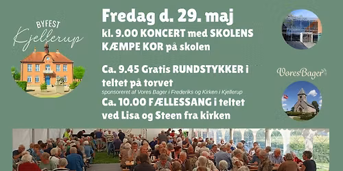 Koncert, rundstykker og f\u00e6llessang til byfesten i Kjellerup