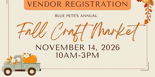 VENDOR REGISTRATION: Fall Craft Market 11\/14\/26