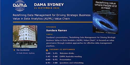 DAMA Australia, Sydney - Redefining Value Where People and AI Meet
