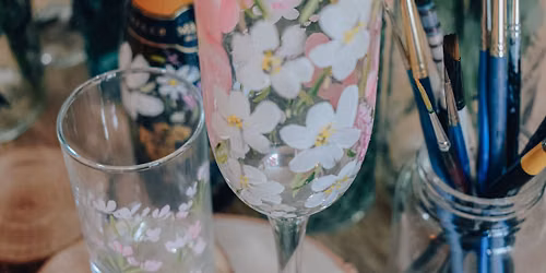 Floral Champagne Glass Painting Workshop, Plymouth