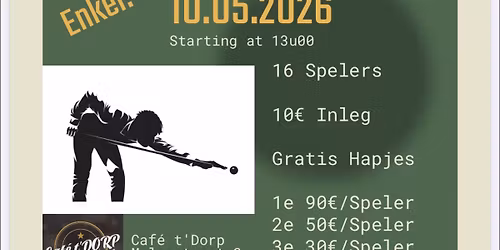 Golfbiljart Tornooi Enkel 10\/05\/2026