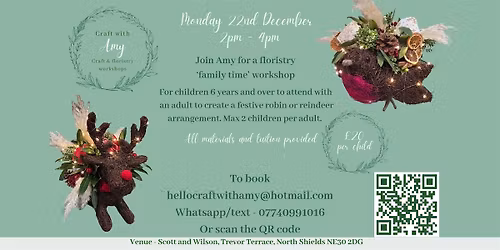 Festive friends floristry workshop - Children with adults - Craft with Amy