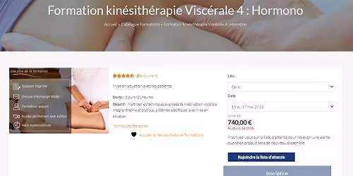 Formation kin\u00e9sith\u00e9rapie Visc\u00e9rale 4 : Hormono