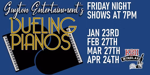 Guyton Entertainment's Dueling Pianos at Kelly's Bleachers Wind Lake!