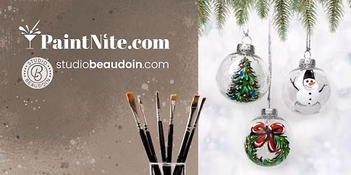 Paint Nite: Set of 3 Christmas Ornaments - Snowman, Wreath, Tree