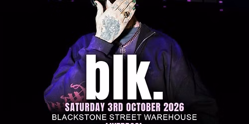 Second Speed: blk. at Blackstone St Warehouse, Liverpool. Sat 3rd October.
