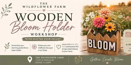 Wooden holder flower workshop