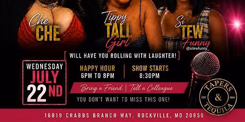 Tapers & Tequila Presents: Ladies of Laughter (Rockville MD)