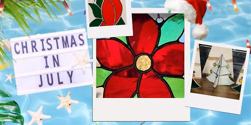 Christmas in July: Large 3D Christmas Tree, Poinsettia or Cardinal with Morgan's Stained Glass