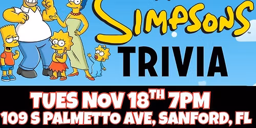 The Simpsons Trivia @ The Station Bar & Grub - Sanford