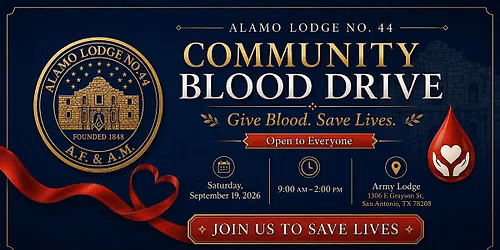 Alamo Lodge No. 44 Community Blood Drive